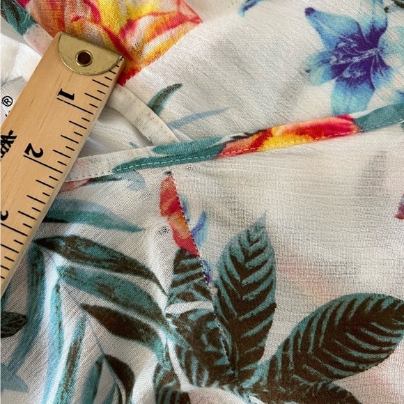 Meghan LA Women’s Jasmine Wrap Maxi Dress Floral Short Sleeve Large NWOT Flaws - Picture 14 of 16